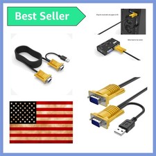 2-in-1 USB VGA KVM Cable 1.8m 6ft for USB KVM Switch VGA picture
