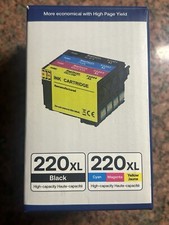 High Yield 220 XL Ink Cartridge. 4 Pack.Cyan, Magenta,Yellow,Black. New.Exp.2026 picture