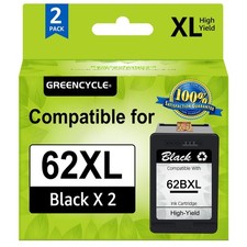 GREENCYCLE 62XL Black Ink Cartridge Replacement for HP 62 XL C2P05AN Remanufa... picture