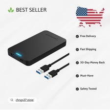 2.5 Inch SATA to USB 3.0 Tool-Free SSD External Hard Drive Enclosure - Black picture