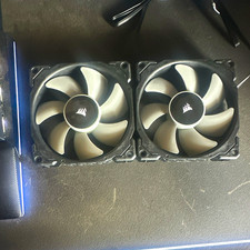 Corsair 120mm PWM 4-Pin Hydraulic Case Fans 49.75 CFM 1500RPM Black/White 2-Pack picture
