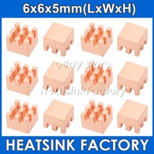 Pure Copper 6x6x5mm  Square Copper Heatsink Radiator Cooler With or Without Tape picture