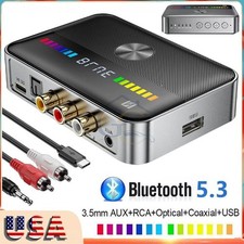 Bluetooth 5.3 Transmitter Receiver 3.5mm AUX RCA TV Home Stereo Audio Adapter US picture
