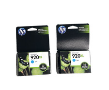 HP Officejet 920XL Cyan Ink Cartridge OEM NEW SEALED Exp 2015 Lot Set of 2 picture