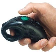 YUMQUA Finger Handheld Mouse, Trackball Mouse Wireless, 2.4GHz USB Black picture