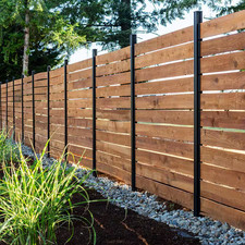 Modular Fencing 94 In. H Matte Black Aluminum In-Ground Post for a 6 Ft. H Outdo picture