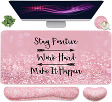 Large Mouse Pad and Keyboard Wrist Rest, Desk Pad for Keyboard and Mouse, 4-In-1 picture