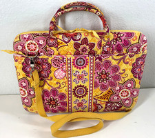 Vera Bradley Bali Gold Laptop Tablet Travel Bag Hard Shell Carry On Case picture