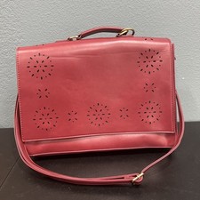 Ecosusi Briefcase Messenger Bag Women Large Burgundy Red Floral Bow Briefcase picture
