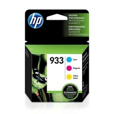 HP 933 Cyan Magenta Yellow Ink Cartridges 3 Pack N9H56FN EXPIRED: 05/2020 NEW picture