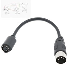 DIN5 AT Male to Mini DIN6 MDIN6 PS/2 Female PC Mac Keyboard Adapter Converter 6