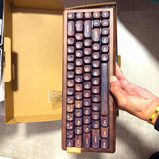 XVX MU68 Wired Mechanical Keyboard Plug & Play Wood - Brown English QWERTY picture