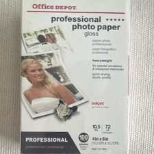 Office Depot Glossy Inkjet Photo Paper 4x6 270 g/m² 100 Sheets White picture