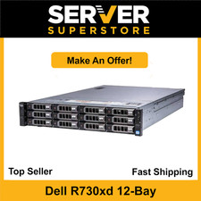 Dell PowerEdge R730XD Server 2x E5-2650 V4 = 24 Cores H730 32GB RAM 4x trays picture