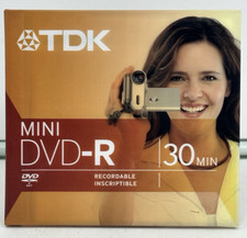 TDK Mini DVD-R 30 Min / 1.4 GB Recordable DVD Disc 8 cm * 5 Pack all Brand New * picture