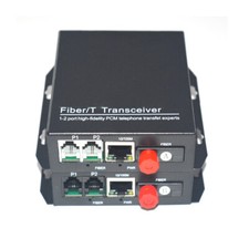 2 Channels Telephone Extenders -Tel over Fiber Optic PCM Voice with Ethernet FC picture