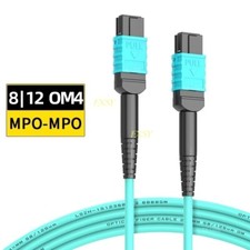 1-20M MPO to MPO OM4 Fiber Optic Patch Cord 8|12F Type B Female-Female MTP lot picture