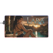 Lara RGB Playmat LED Desk Pad Gaming Mouse Mat Keyboard Setup Decor picture
