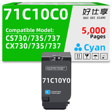 71C10C0 Cyan Toner Cartridge Compatible for Lexmark CS730/735/737 CX730/735/737 picture
