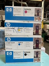 Genuine HP 122A Toner Set Q3960A Q3961A Q3962A Q3963A  Black Cyan Yellow Magenta picture
