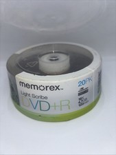 MEMOREX LIGHTSCRIBE DVD+R 20-Pack 4.7GB 16x 120 Min Recordable NEW SEALED picture