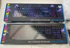 Lot Of 2 LVLUP Pro Gaming Keyboard w/ LED Keys LU734 Black - New picture
