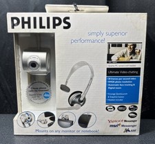 Philips Video-Chat Webcam Face Tracking Technology Video New Damage To Box picture