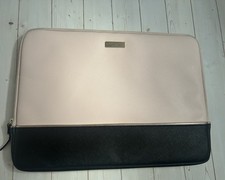 Kate Spade Laptop Case Sleeve Zip around Colorblock Blush Pink & Black 10x14 EUC picture