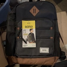 Solo New York Padded Water-Resistant Backpack for 15 in Laptop, Black/Brown picture
