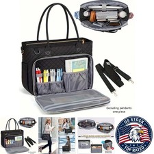 Spacious Business Commuter Laptop Bag Nylon Briefcase Accordion File - black picture