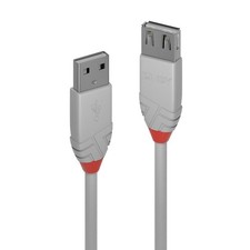 LINDY 36712 USB 2.0 Type A Extension Cable, Anthra Line - Grey, 1m 1m Anthra Lin picture