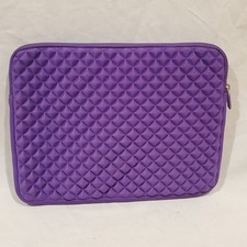 Evecase Laptop Sleeve Purple Textured Diamond Padded Protective Shockproof Case picture
