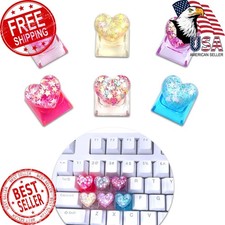 NZDWY 6PCS Bling Heart Custom Keycaps - Cute Artisan Keycap Replacement Key f... picture
