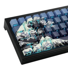 131 PCS PBT Side Print Keycaps 75 Percent Cherry Profile Dark Blue Set picture