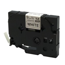 Black on White Label Tape Compatible for TZ Tze 221 TZe221 9mm P-Touch picture