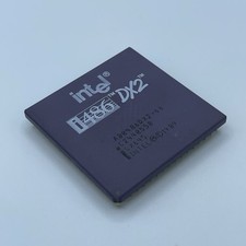 intel i486 DX2 80’s Gold Microprocessor cpu 1989 A80486DX2-66 picture
