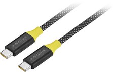Insignia- 8ft 100W USB-C to USB-C Charge-and-Sync Braided Cable - Black (VG) picture