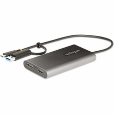 StarTech USB-C to Dual-HDMI Adapter, USB-C/A to 2x HDMI, 4K 60Hz, 100W PD picture