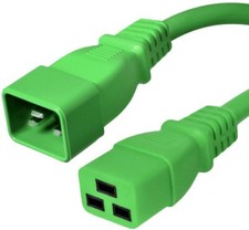 5 PACK LOT 8ft IEC C20 - C19 Green Power Cord 12AWG 20A/2500W 100-250V 2.4M picture