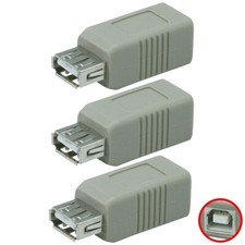 3 Pcs USB 2.0 Type A Female To USB Type B Female Adapter Converter Extender picture