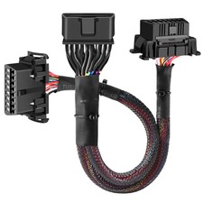 OBD2 16 Pin Y Splitter Extension Cable 1FT 30CM Male To Dual Female Diagnostic picture