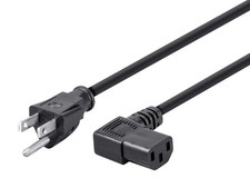 Monoprice 10ft 18AWG Right Angle Power Cord Cable w/ 3 Conductor 10ft, Black picture