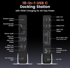 TobenONE USB C Docking Station 3 Monitors 18-in-1 Triple 4K Display 150W Power picture