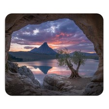 Cave Lake & Mountain View Mouse Pad Decorative Natural Landscape Office Mat picture