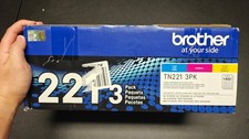 Open Box Genuine Brother TN221 3PK Standard-Yield Toner Cartridge *NO YELLOW* picture