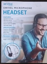 Vibe e-ssential Headset Swivel Boom Mic Adjustable Lightweight 3.5mm Jack picture