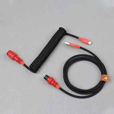 Coiled Aviator Cable Gx16 Usb C Keyboard Spiral Cable Pc Desk Connector For Pc picture