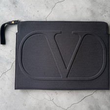 Valentino Unisex Black Laptop Case Pouch Wristlet Bag Clutch Slim 15’ GWP picture