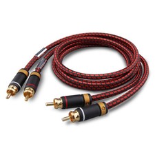 Audiophile 2x RCA Twin Phono Stereo Audio Cable Cord OFC Gold Pure Copper Plug picture