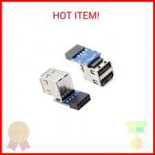 chenyang 2 Pack USB 2.0 Front Panel Header 9/10Pin 1 Male to 2 USB 2.0 Female Ma picture